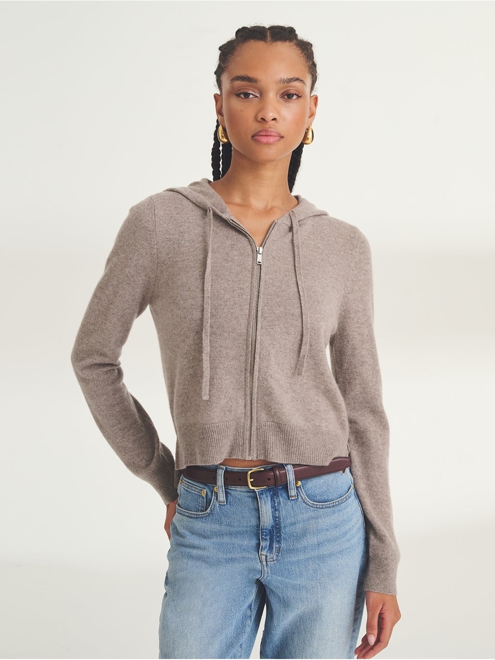 Naadam Signature Zip Up Hoodie